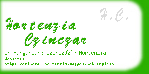 hortenzia czinczar business card